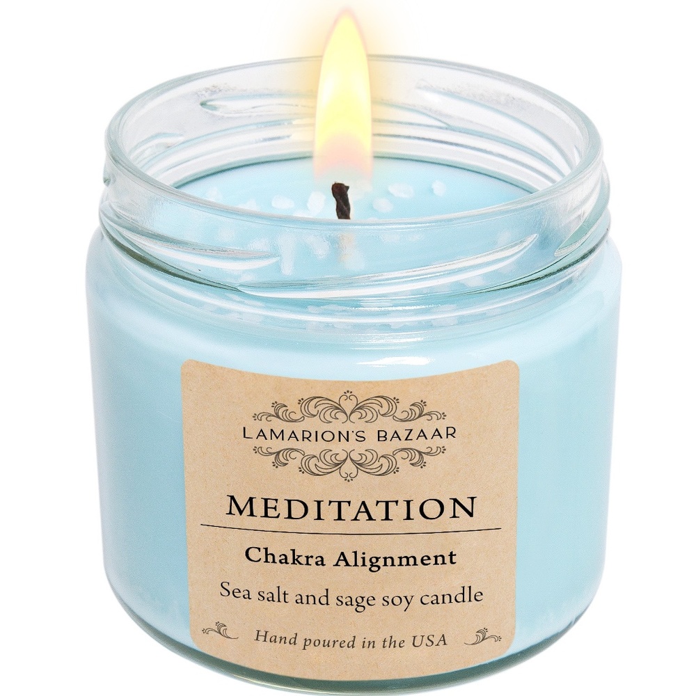 MEDITATION - Sea Salt and Sage - Chakra Alignment with Sea Salt - 100% Soy Wax